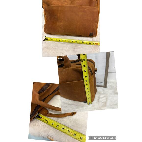 ROMFRE Premium Leather Pilot Briefcase Bag Full Grain Leather Saddle Brown - Picture 11 of 12